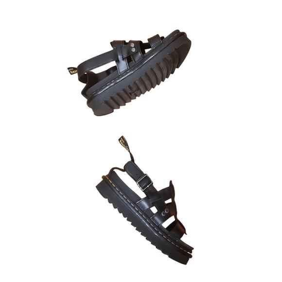 Dr. Martens The Terry Leather Fisherman Sandals Black Women's Size 7 - Picture 1 of 12